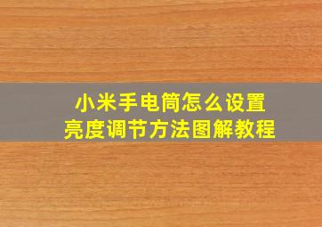 小米手电筒怎么设置亮度调节方法图解教程