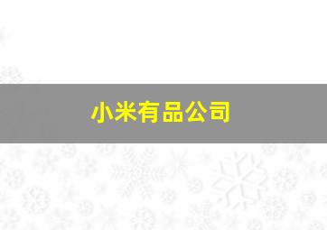 小米有品公司