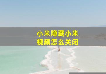 小米隐藏小米视频怎么关闭