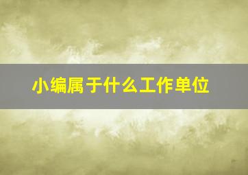 小编属于什么工作单位