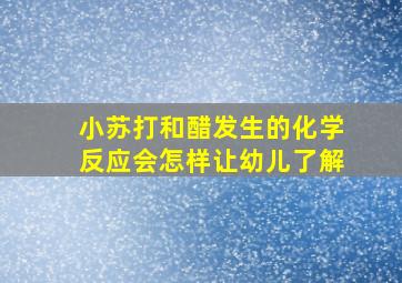 小苏打和醋发生的化学反应会怎样让幼儿了解