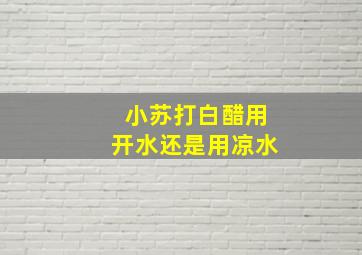 小苏打白醋用开水还是用凉水