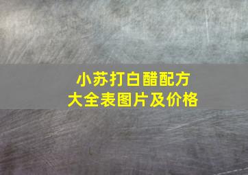 小苏打白醋配方大全表图片及价格