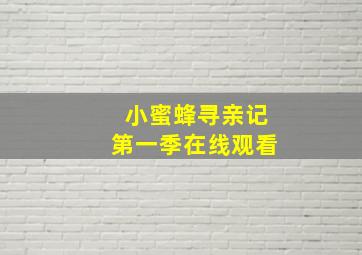 小蜜蜂寻亲记第一季在线观看