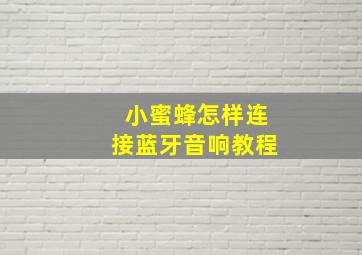 小蜜蜂怎样连接蓝牙音响教程