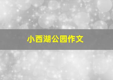 小西湖公园作文