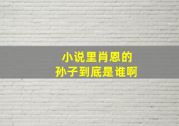 小说里肖恩的孙子到底是谁啊