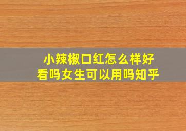 小辣椒口红怎么样好看吗女生可以用吗知乎