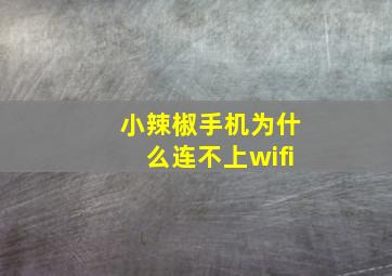 小辣椒手机为什么连不上wifi