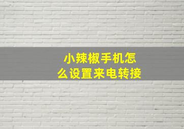 小辣椒手机怎么设置来电转接