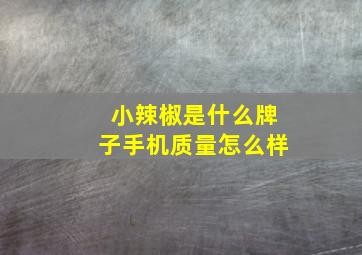 小辣椒是什么牌子手机质量怎么样