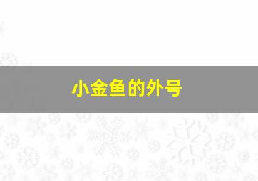 小金鱼的外号