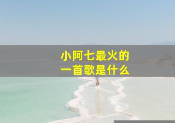 小阿七最火的一首歌是什么