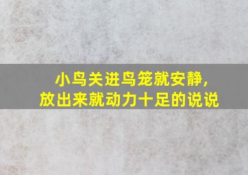 小鸟关进鸟笼就安静,放出来就动力十足的说说