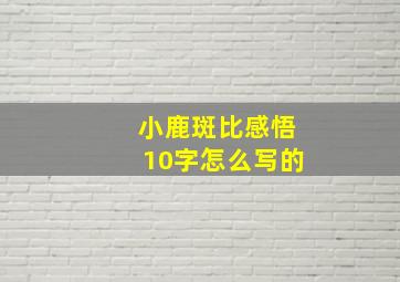 小鹿斑比感悟10字怎么写的