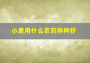 小麦用什么农药拌种好