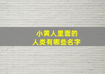 小黄人里面的人类有哪些名字