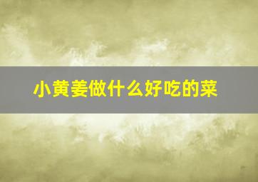 小黄姜做什么好吃的菜