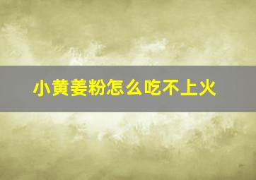 小黄姜粉怎么吃不上火