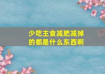 少吃主食减肥减掉的都是什么东西啊