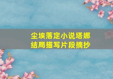 尘埃落定小说塔娜结局描写片段摘抄