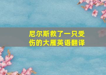 尼尔斯救了一只受伤的大雁英语翻译