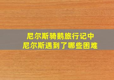 尼尔斯骑鹅旅行记中尼尔斯遇到了哪些困难