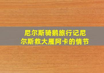 尼尔斯骑鹅旅行记尼尔斯救大雁阿卡的情节