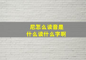 尼怎么读音是什么读什么字啊