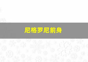 尼格罗尼前身