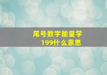 尾号数字能量学199什么意思