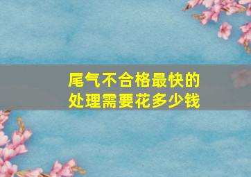 尾气不合格最快的处理需要花多少钱