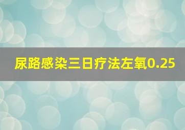 尿路感染三日疗法左氧0.25