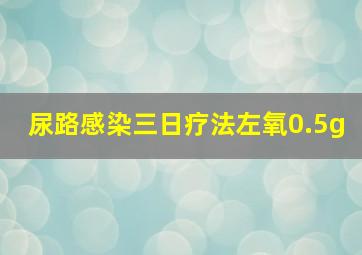 尿路感染三日疗法左氧0.5g