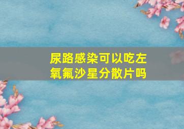 尿路感染可以吃左氧氟沙星分散片吗