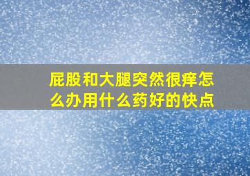 屁股和大腿突然很痒怎么办用什么药好的快点