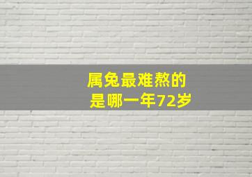 属兔最难熬的是哪一年72岁