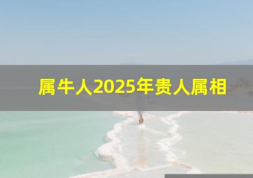 属牛人2025年贵人属相