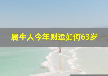 属牛人今年财运如何63岁