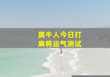 属牛人今日打麻将运气测试