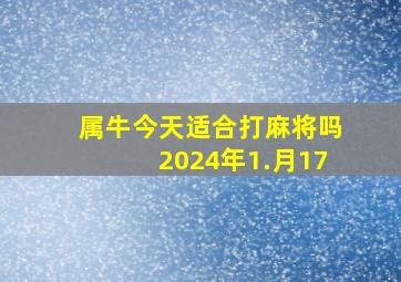 属牛今天适合打麻将吗2024年1.月17