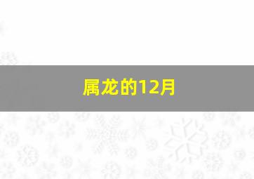 属龙的12月