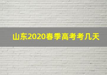 山东2020春季高考考几天