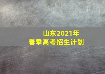 山东2021年春季高考招生计划