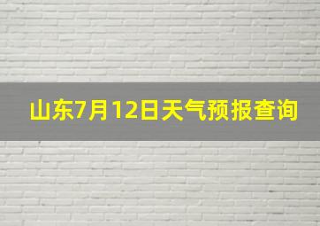 山东7月12日天气预报查询