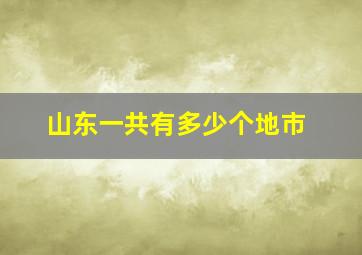 山东一共有多少个地市