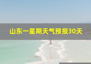 山东一星期天气预报30天