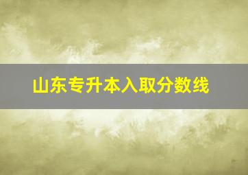 山东专升本入取分数线