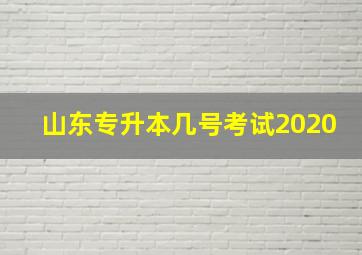 山东专升本几号考试2020