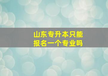 山东专升本只能报名一个专业吗